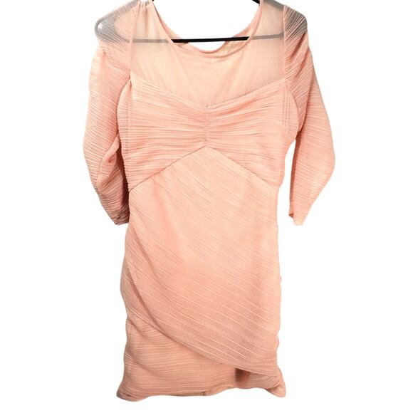 BCBGMAXAZRIA Stretch Bodycon Dress | Pink | 3/4 Sleeve | Size M - Picture 4 of 7